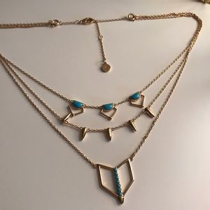 Stella & Dot Turquoise Stone Layering Necklace